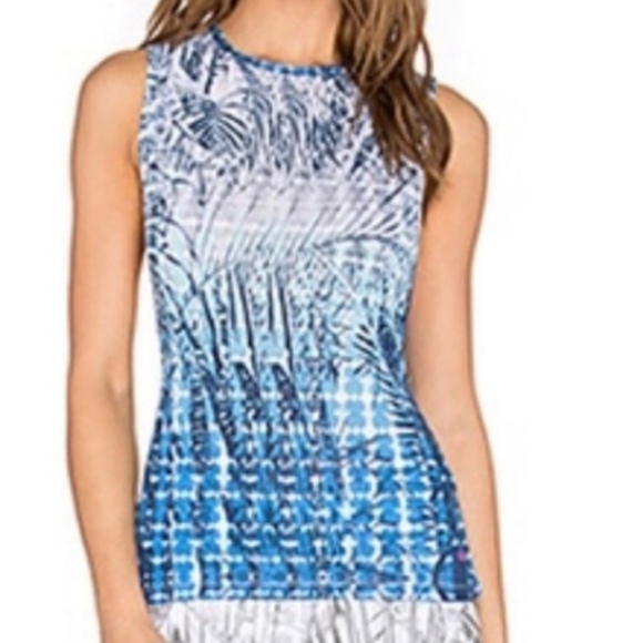 Pink Lotus Stony Corals Attract Tank Top Blue M - Picture 1 of 8